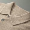 Herren Wollkaschmirpullover - Langarm Umlegekragen Polopullover für Herbst/Winter