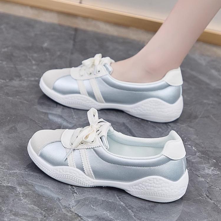 Korean version of sports shoes for women's 2025 new autumn shallow mouth casual Forrest Gump shoes with soft soles, standing for a long time is not ti