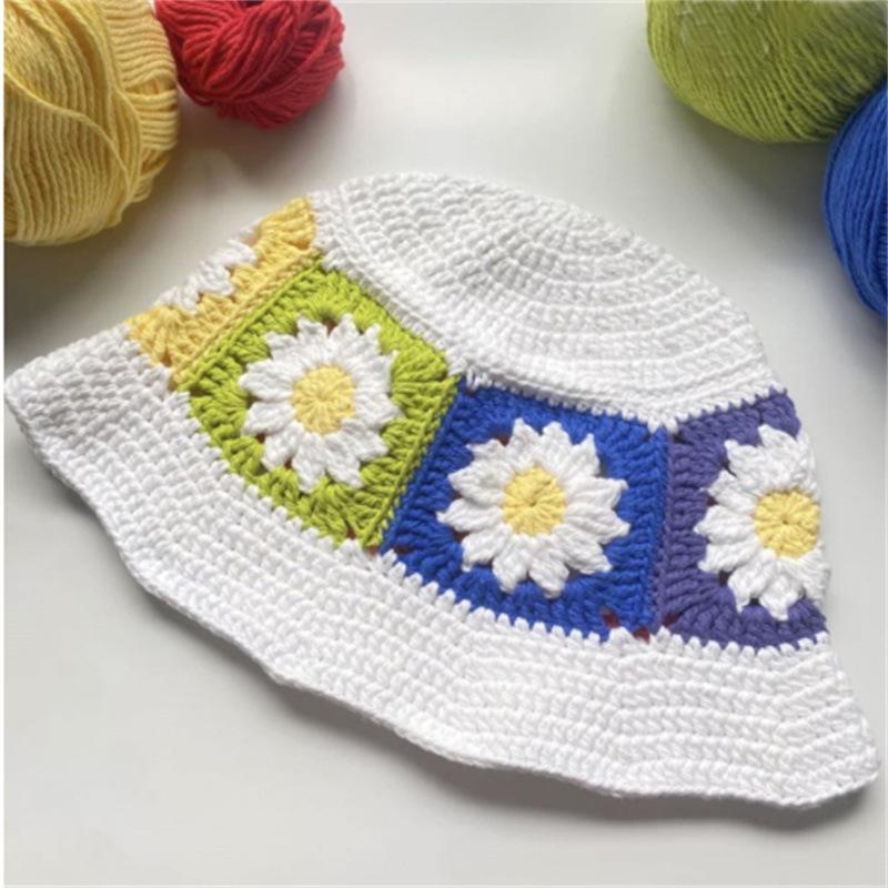 

Вязаный крючком берет с ушками кролика, милая шапочка лоли для взрослых, шляпа рыбака Adult 57-59cm