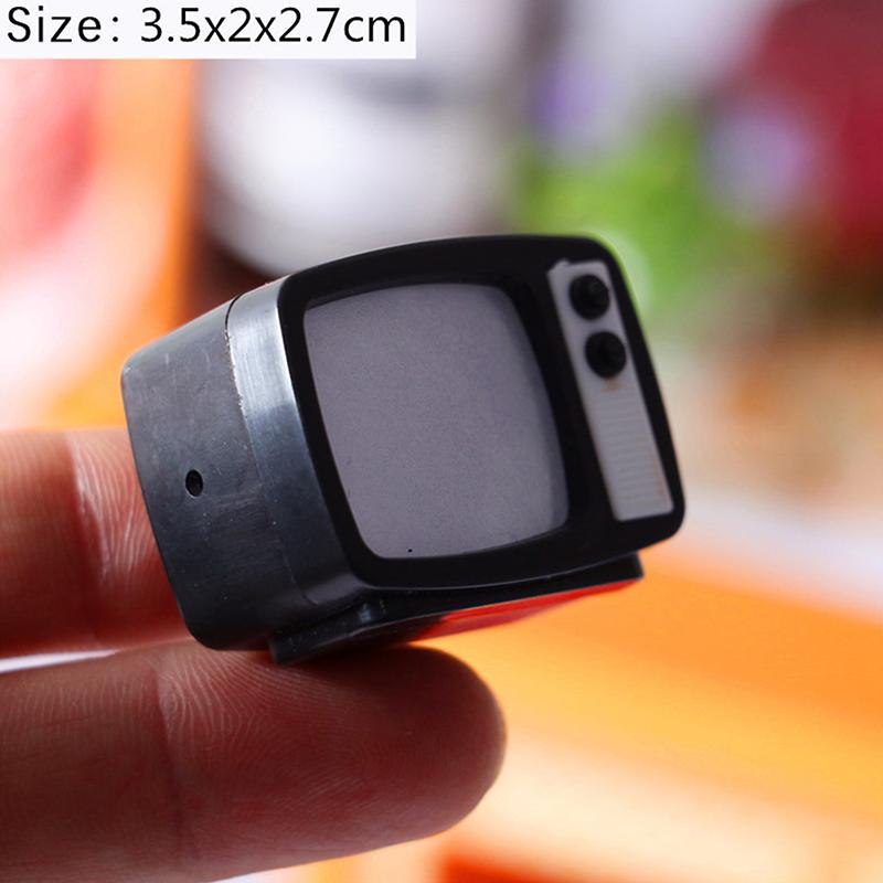 Dollhouse Scene Model Cottage Mini Furniture Simulated Sound And Light TV Mini Realistic Home Appliances Miniature TV Model Toys