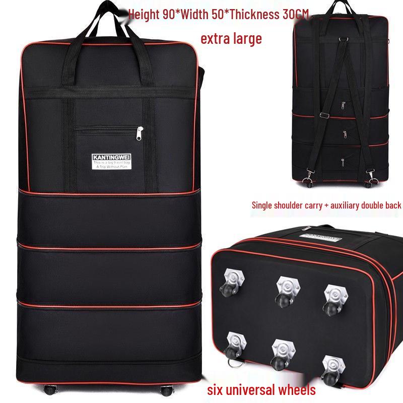 158L Aviation Large Capacity Rolling Travel Bag - Foldable Wheeled Luggage Storage, Oxford Cloth