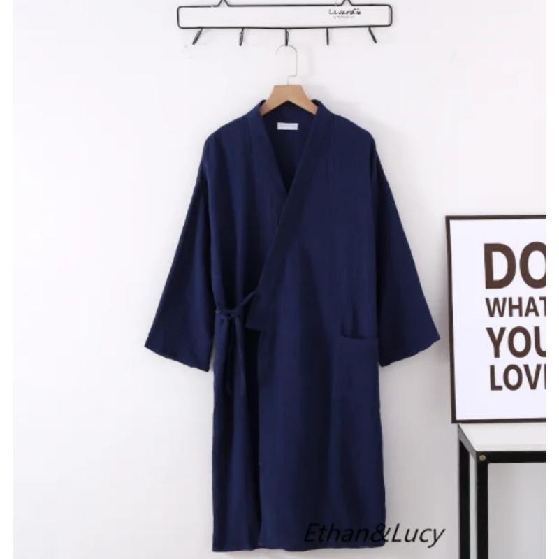 Nové jarní a podzimní japonské kimono župan pro páry bavlněný krep župan pro muže a ženy kimono župan župany pro ženy noční prádlo