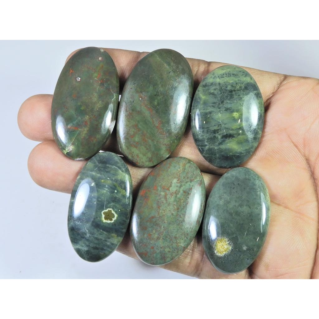 252Cts. Natural Ocean Jasper Oval Shape Cabochon Loose Gemstone 06 Pcs Lot C-1851