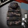 Winter Men Waistcoat Camouflage Thickened Cotton Padded Windproof Zipper Hooded Vest Coat