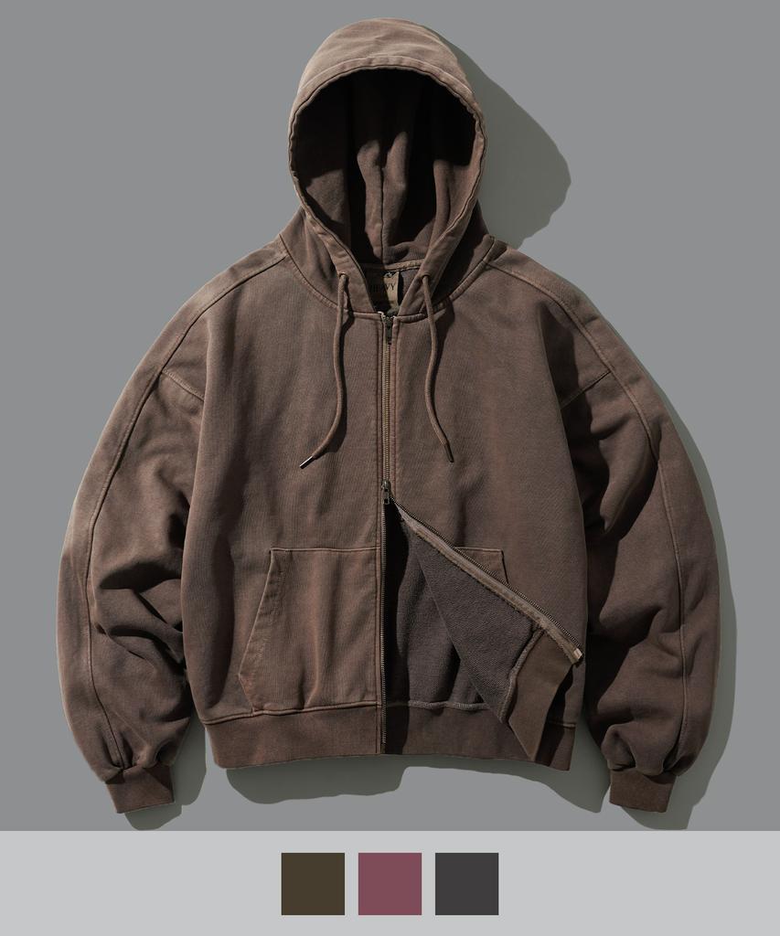 Fp142 Meteor Deer Pigment Zip-Up Hoodie Taupe Brown Sjhd1449