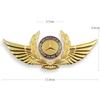 AMG W220 Für Benz Emblem mit Flügeln Stern Haubenabzeichen Gold Autohaube Vorne Chrom Logo Luxuriös Verchromt für Mercedes Benz Haube wi