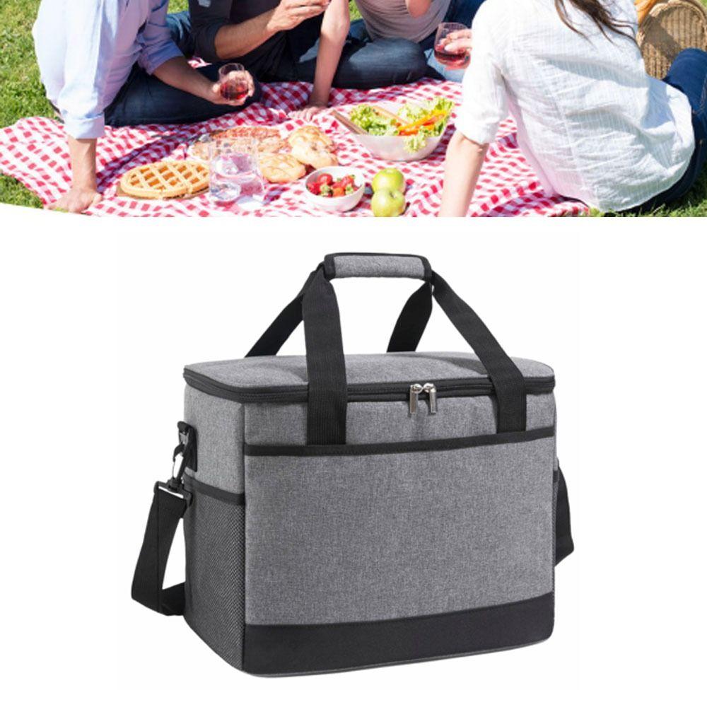 Foldable Insulated Lunch Bag Oxford Cloth Picnic Cooler Tote Durable Grocery Bag  For Shopping