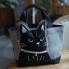 Large Capacity Top-Handle Tutoring Bag Cartoon Canvas School Bag Cat Tote Handbags  Students