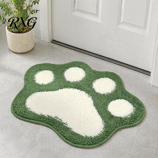 Unique Shaped Bath Mat Cat Paw Mat, Non-Slip Soft Fluffy Rug, Absorbent Cashmere-like Washable Cute Area Rug for Entrance Bathroom Bedroom Non-slip