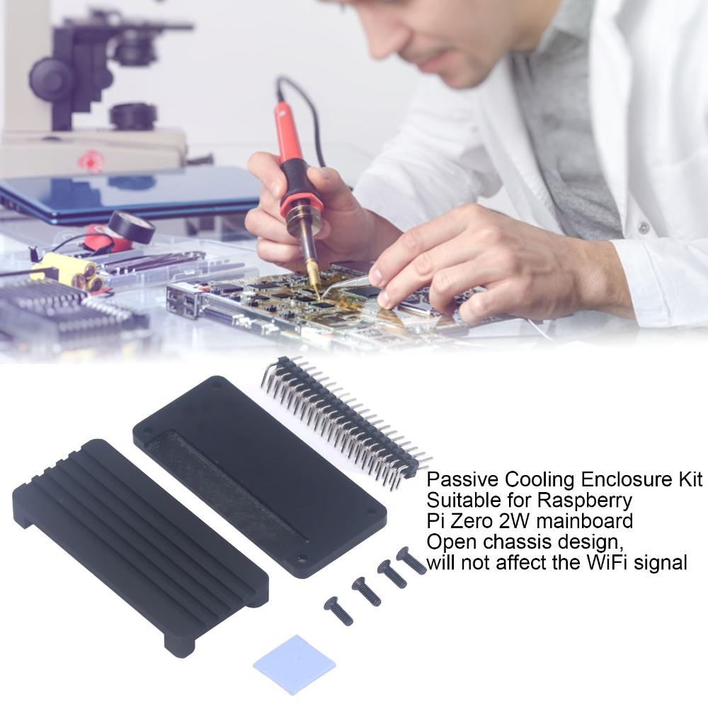 Black Color Aluminum Alloy Cooling Case Acrylic Bottom Shell Heatsink Case Electronic Cooling