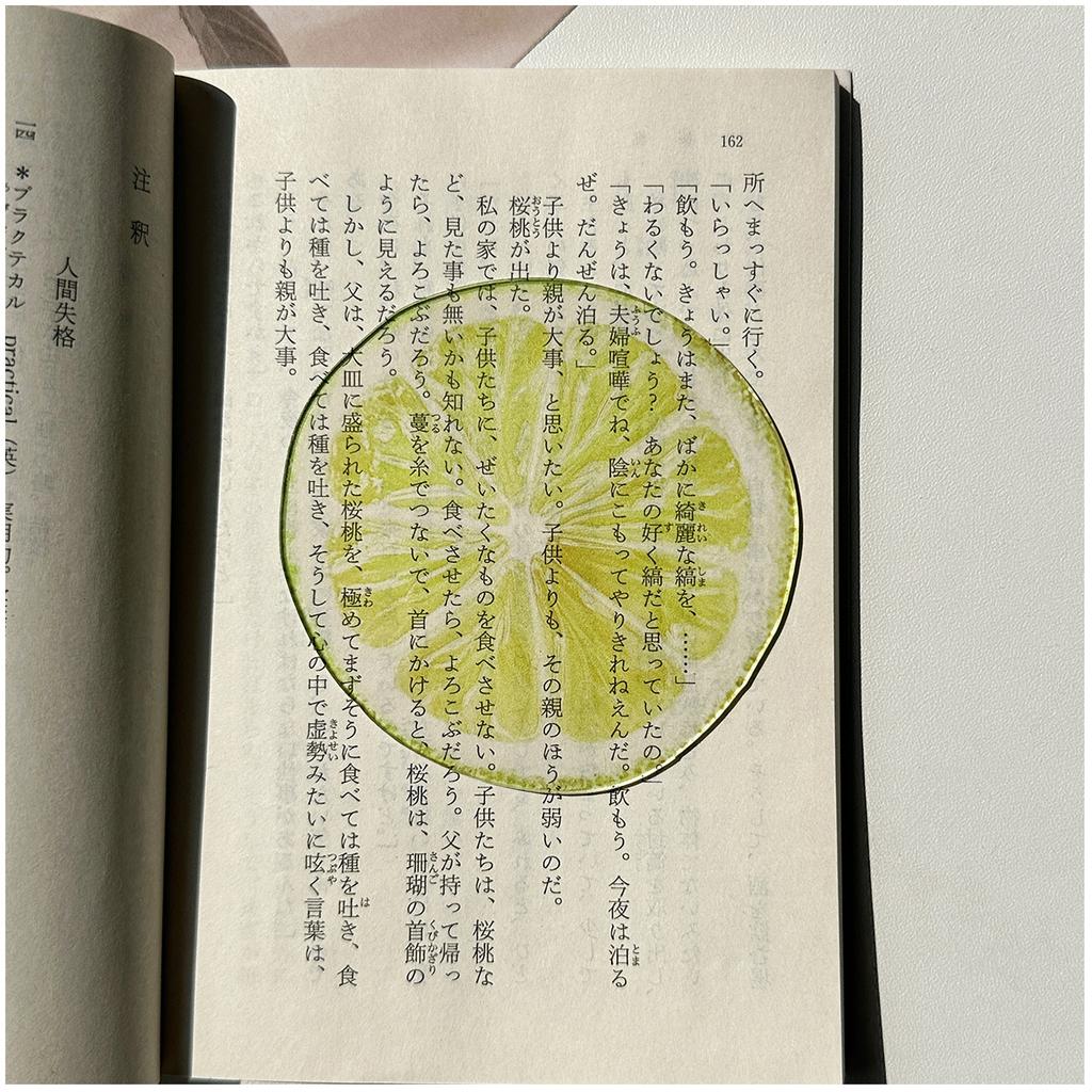 Creative Fruit Slice Bookmarks Simulation Funny Translucent Design For Fixed Book Cartoon Cute Acrylic Note Bookmarks Gifts