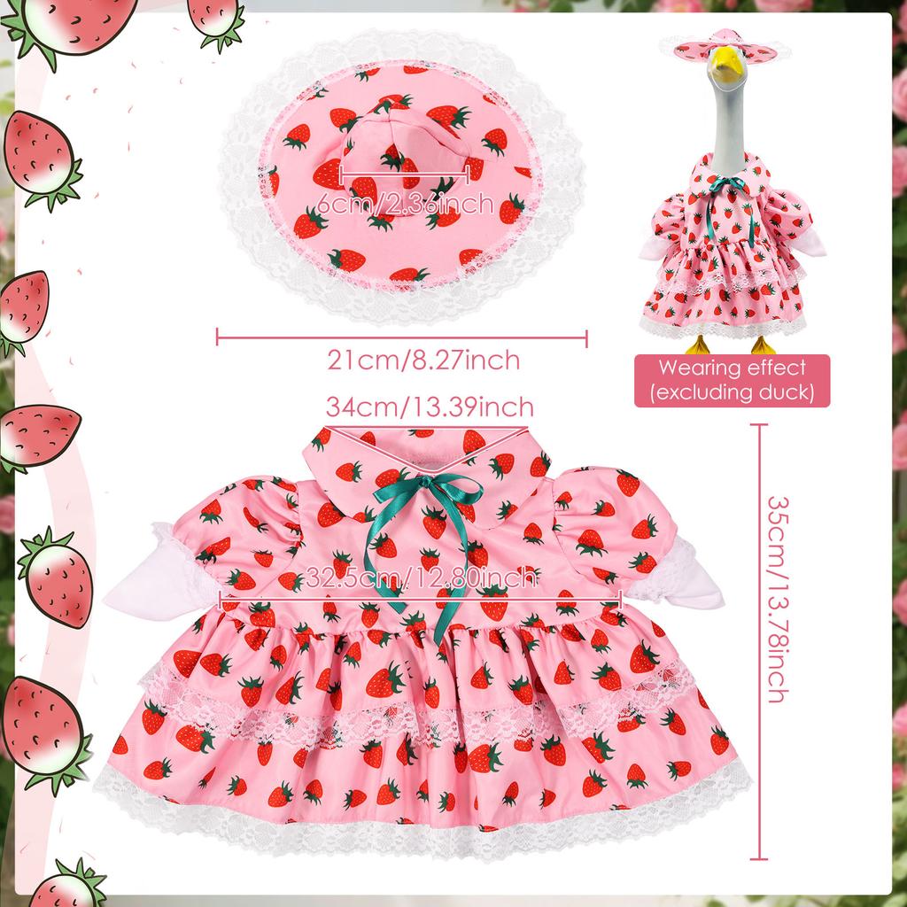 2026 Obleček pro husu na verandu Soška husy Sukně Klobouk Oblečení Roztomilý Vtipný Venkovní Dekorace dvora, trávníku, terasy Kostým husy na verandu