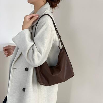 Lazy Style Plant Tanned Sheepskin Genuine Leather One Shoulder Underarm Bag Niche Vintage Soft Leather Crossbody Bag