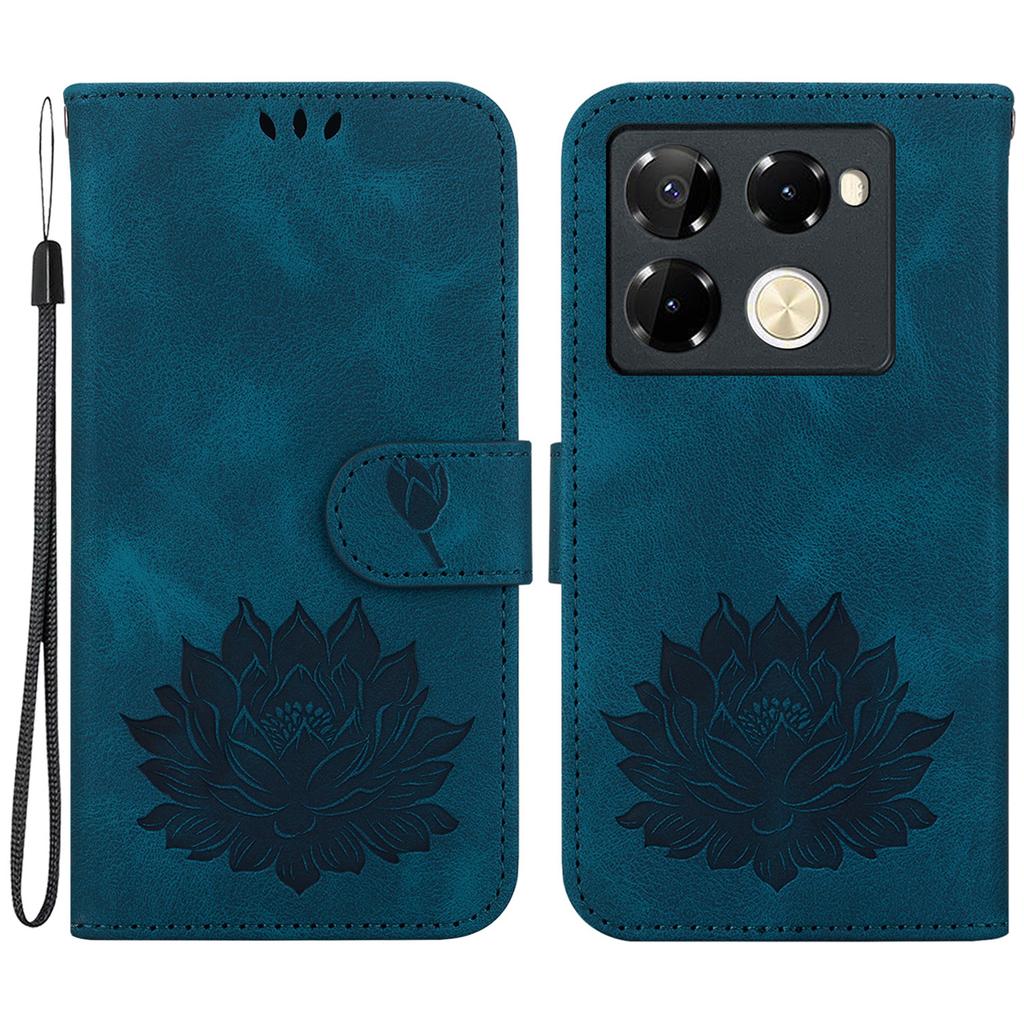For Infinix Note 40 Pro 5G/Note 40 Pro+ Wallet Case Lotus Imprint Leather Stand Phone Cover