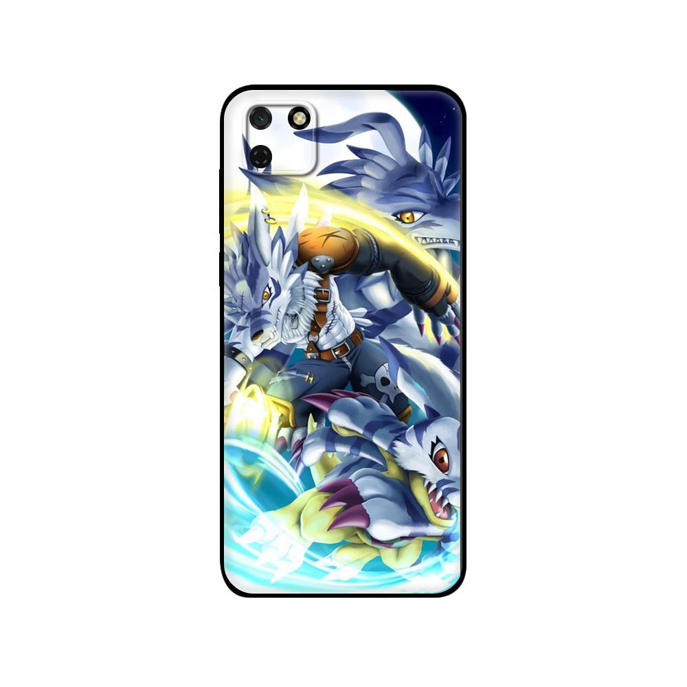 Schwarze TPU-Hülle für Huawei Y9S Y6S Y8S Y5P Y7P Y8P Hülle für Huawei Y5 lite Prime 2018 Y6 2019 Cover Japanisches Anime Digimon