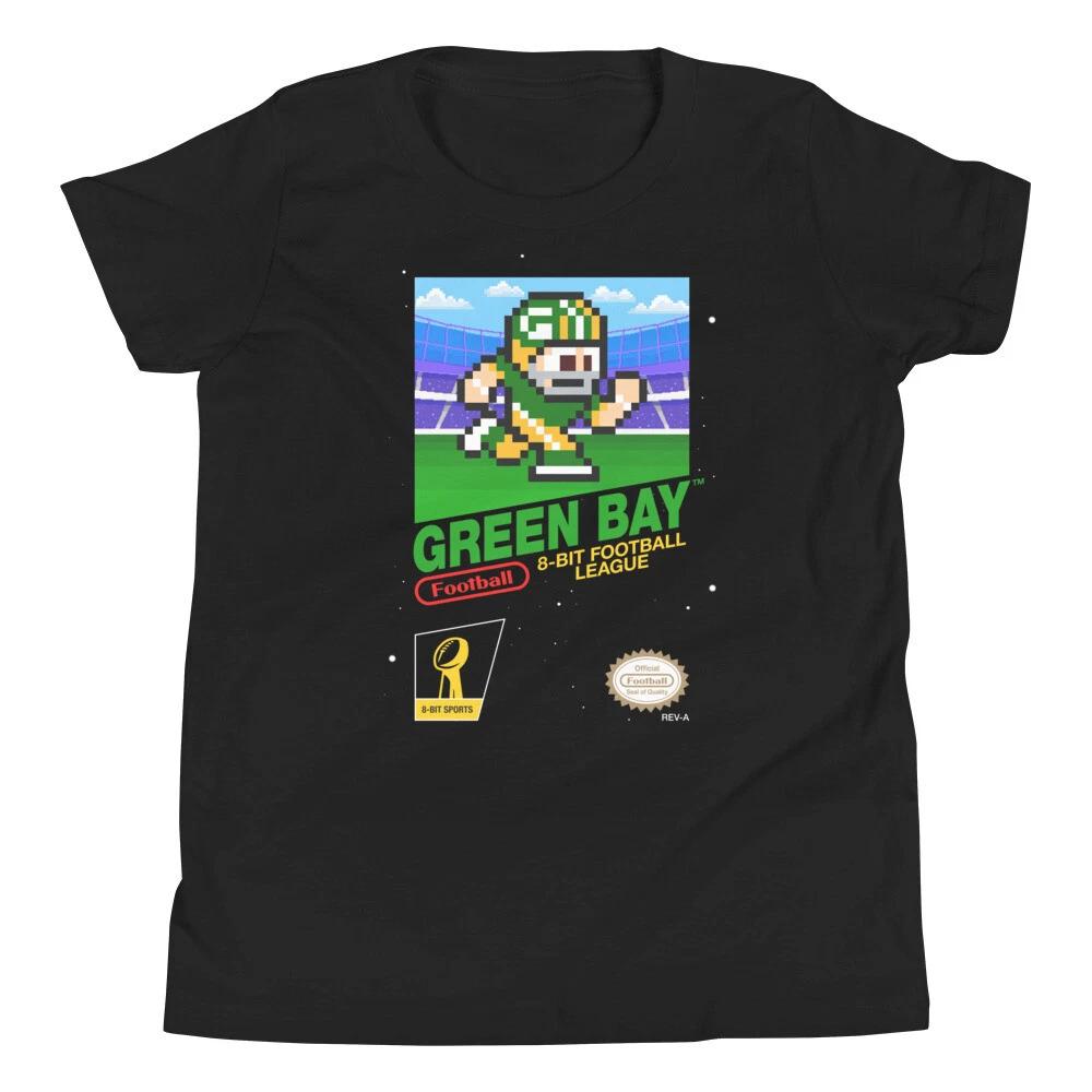 

Green Bay Packers Football 8-bit NES Nintendo Jersey Youth Kid Child Boy T-Shirt L