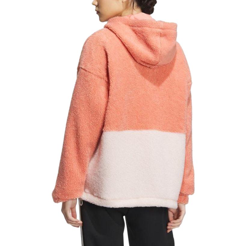 adidas Velvet Jackets Women's Orange Hooded Moderate IK9864