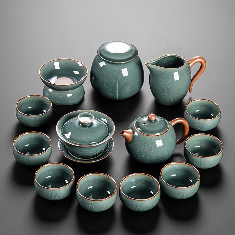 Lainuo Ge Kiln Xishi 13-Piece Chinese Tea Set