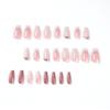 Nail Patch White French Rhinestone Pink Glitter Wearing Nail Nail Nail Wearing Nail Sticker Nails