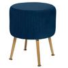 Solaro Atmosphera Pleated Velvet Stool - Blue