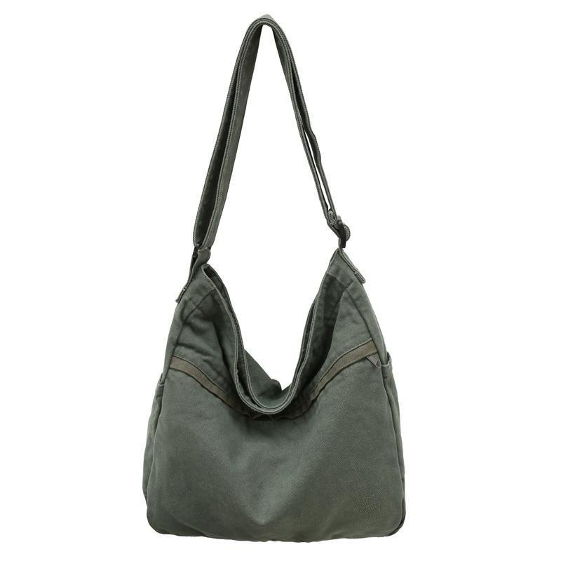 100% Cott Shoulder Bags For Women Korea Style Fabric Crossbody Bags Lager Capacity Canvas Casual Totes Unisex Leisure Packages