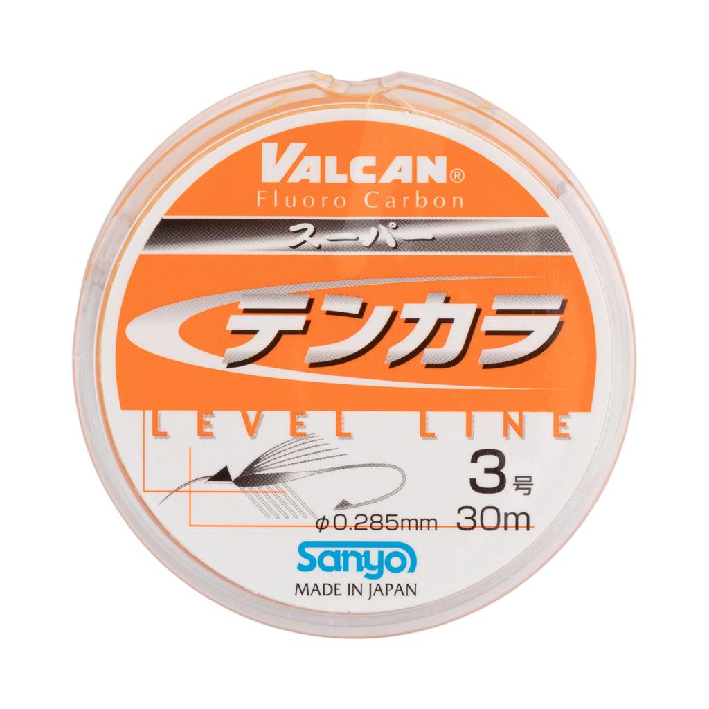 Sanyo Nylon Tenkara Line, Vulcan Super Tenkara Level Line, Fluorocarbon, 30m, Size 3, Vivid Orange