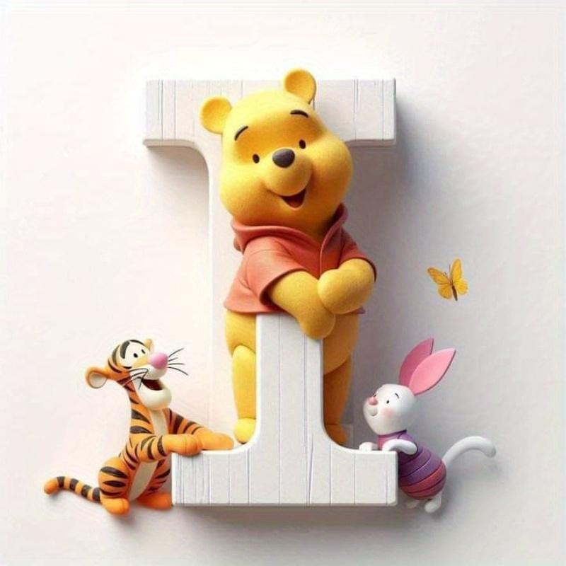 Full Drill Diamond Mosaic Winnie Pooh DIY Cartoon Painting Piglet Cross Stitch Tigger 26 Letters Embroidery Home Decor