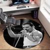 1pc Freddie Mercury Retro Poster Round Carpet Painted Printed Circular Carpet, Home Door Mat, Outdoor Travel Protection Carpet