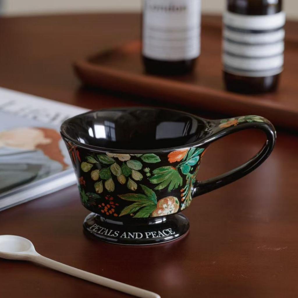 Retro Floral Coffee Cups Mugs Gift Boxes Office Breakfast  Ceramic Afternoon Tea Cups Gift Presents Souvenirs