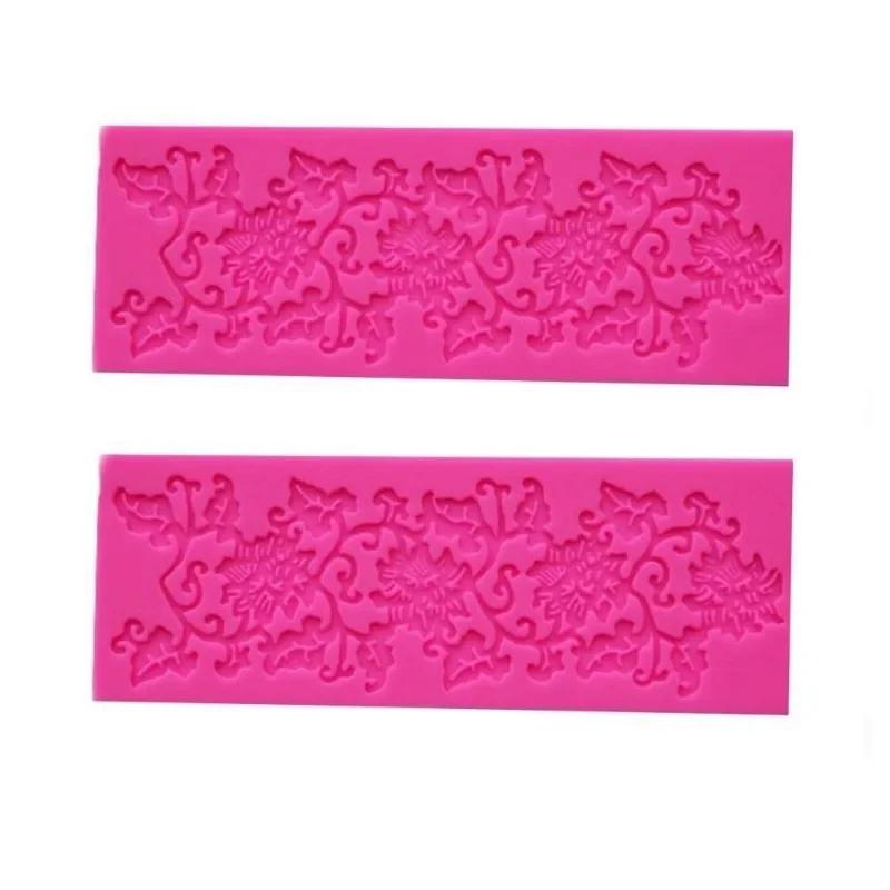 Embossed Vine Butterfly Lace Silicone Mold European Mirror Frame Fondant Cake Edge Decoration Tools Baking Supplies