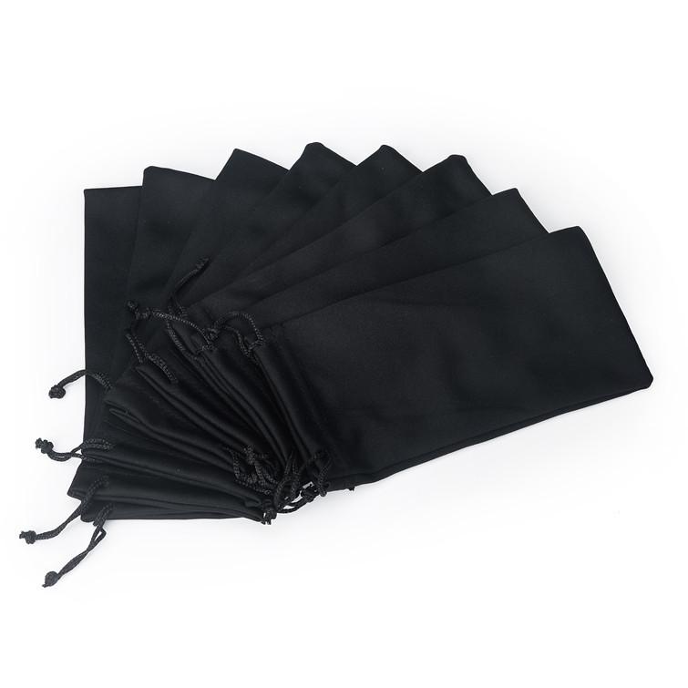Black Knitted Eyeglass and Sunglasses Pouch with Cleaning Cloth