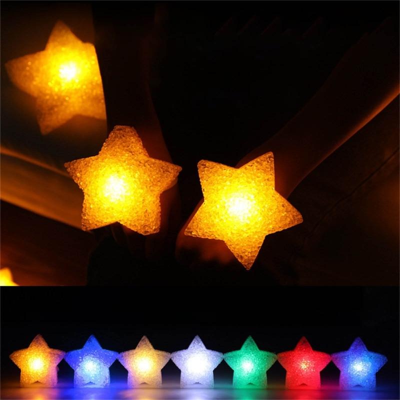 Pack of 6 Glowing Bracelets Fun Light Up Wristbands Bright LED Glowing Bracelets with Star for Kids and Adults Party Fun