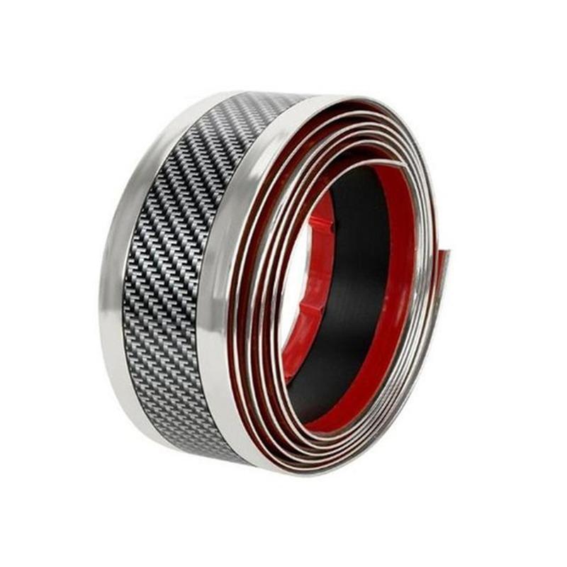 new Car carbon fiber rubber molding strip soft black bumper decorative threshold protector car styling sticker