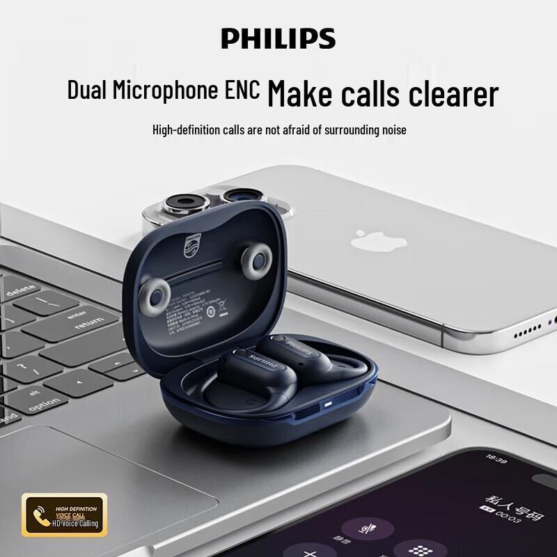 Philips TAT4759 True Wireless Open-Ear Sport Bluetooth Earbuds with ANC