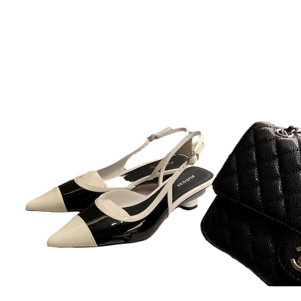 Grape mother studiolee spring new elegant versatile small pointed color matching after empty thin low heel single shoes women