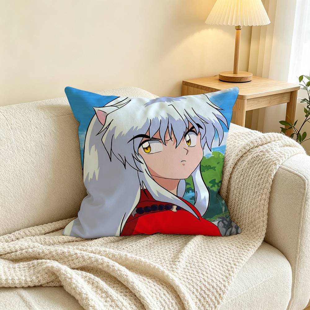 Anime I-Inuyasha Pillow Case Square Double-Sided Sofa Cushion Cover Bedroom Bedside Pillow