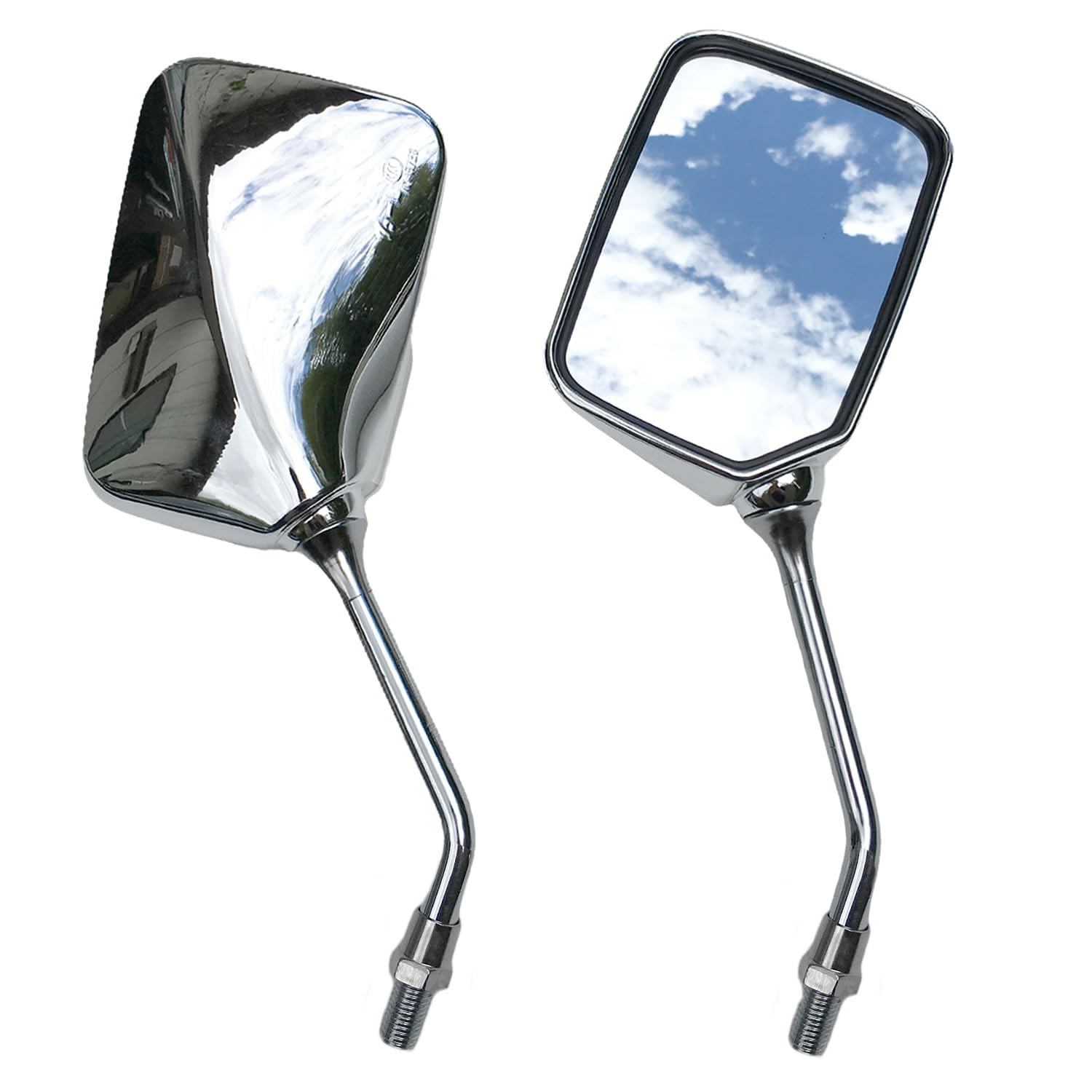 

Зеркало мотоциклетное Archnote, 0,4 дюйма (10 мм), Левый и Правый Комплект, Квадратный, Старая Машина, M10 positive screw square type серебряный