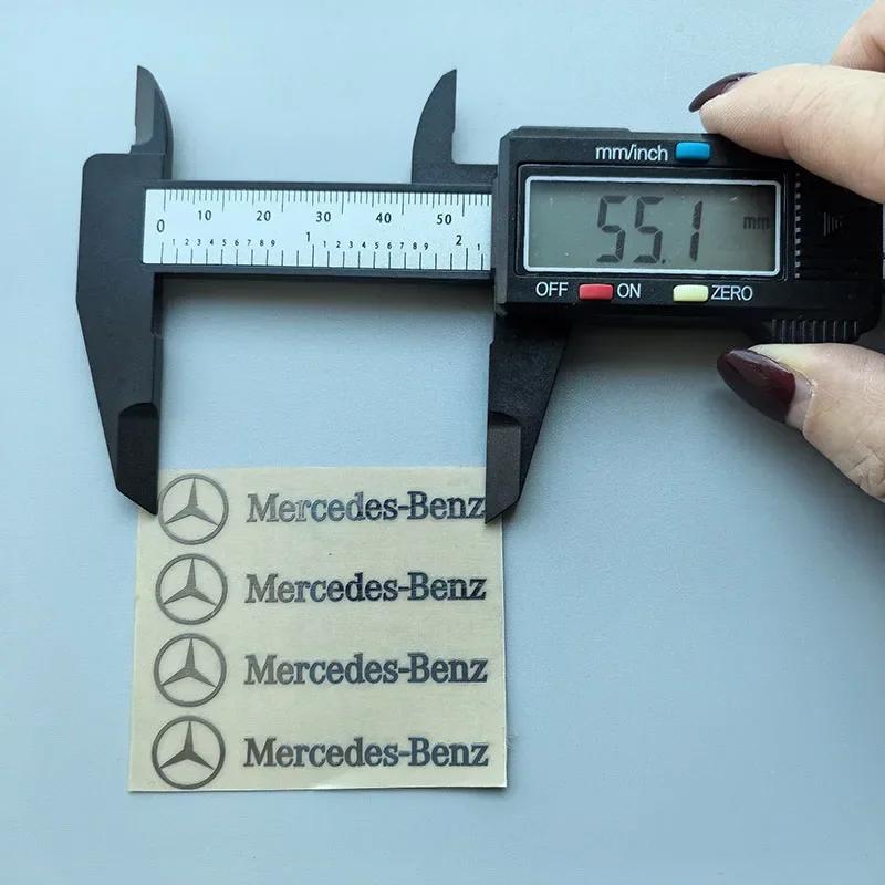 Samolepka na auto 5x1cm Malá niklová štítková samolepka Znak auta Jmenovka Hvězdné logo pro interiér, konzoli, čelní sklo, okno Mercedes Benz