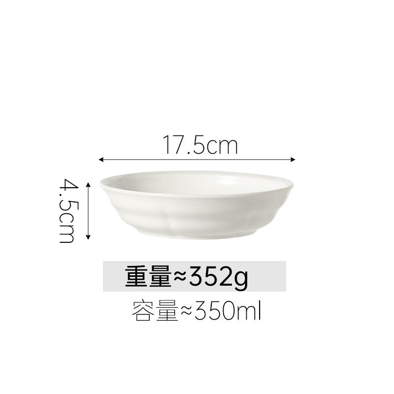European Simple Vegetable Plate Ceramic Light Luxury Cream Wind Deep Plate Household High Value Underglaze Color Dinner Plate Disc Combination