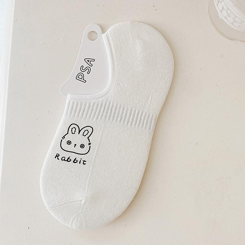 Summer Thin, Shallow-mouthed, Invisible, Non-slip and Cartoon-style Short Socks, Versatile Cotton Socks for Women