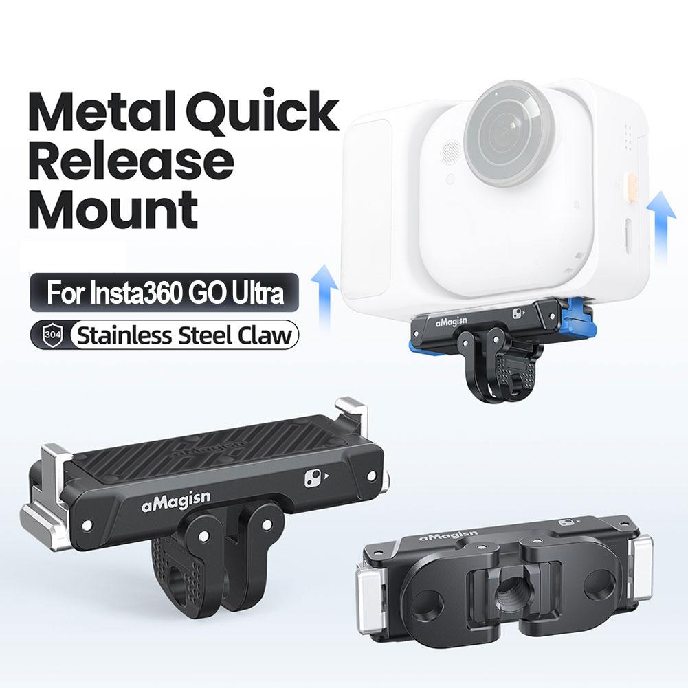Magnetic Quick Release Mount Action Camera Selfie Stick Tripod Adapter Foldable Cam Stand for Insta360 GO Ultra Camera Accessory