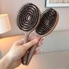 Korean Hollow Design Boar Bristle Hair Brush - Detangling, Volumizing & Scalp Massage Brush for Wet/Dry Hair Styling, Women's Long Hair Care