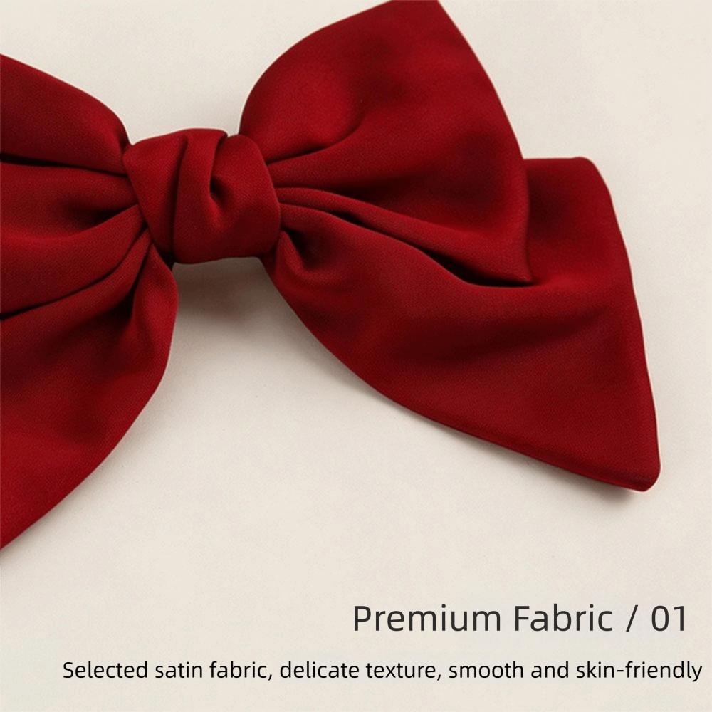 Satin Bowknot Hair Clip Spring Clip Hair Accessory Daily Wear French Hair Bow Clip Girls