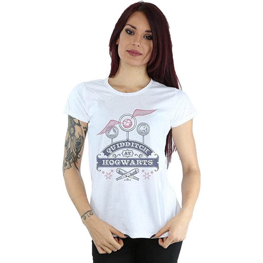 Harry Potter Womens/Ladies Quidditch At Hogwarts Cotton T-Shirt