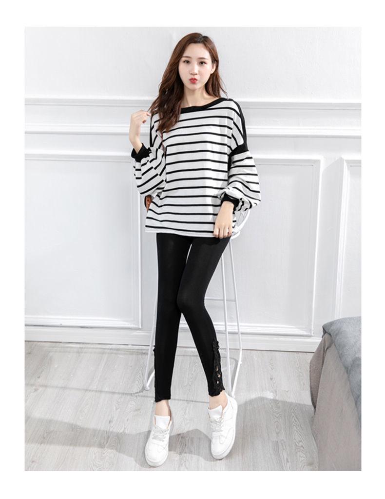 Korean Style High Waist Lace Slimming Leggings - Versatile Nine-Point Pants for Spring & Autumn