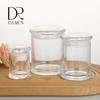 Transparent Thickened Glass I-shaped Candle Holder with Lid