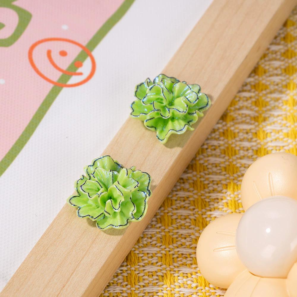 3D Pink White Flower Earrings for Women Imitation Pearl Acrylic Blooming Gardenia Stud Earrings Cute Jewelry Yellow Purple