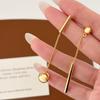 Asymmetrical Geometric Tassel Earrings: Copper-Plated Gold, Korean Style, High-End Fashion