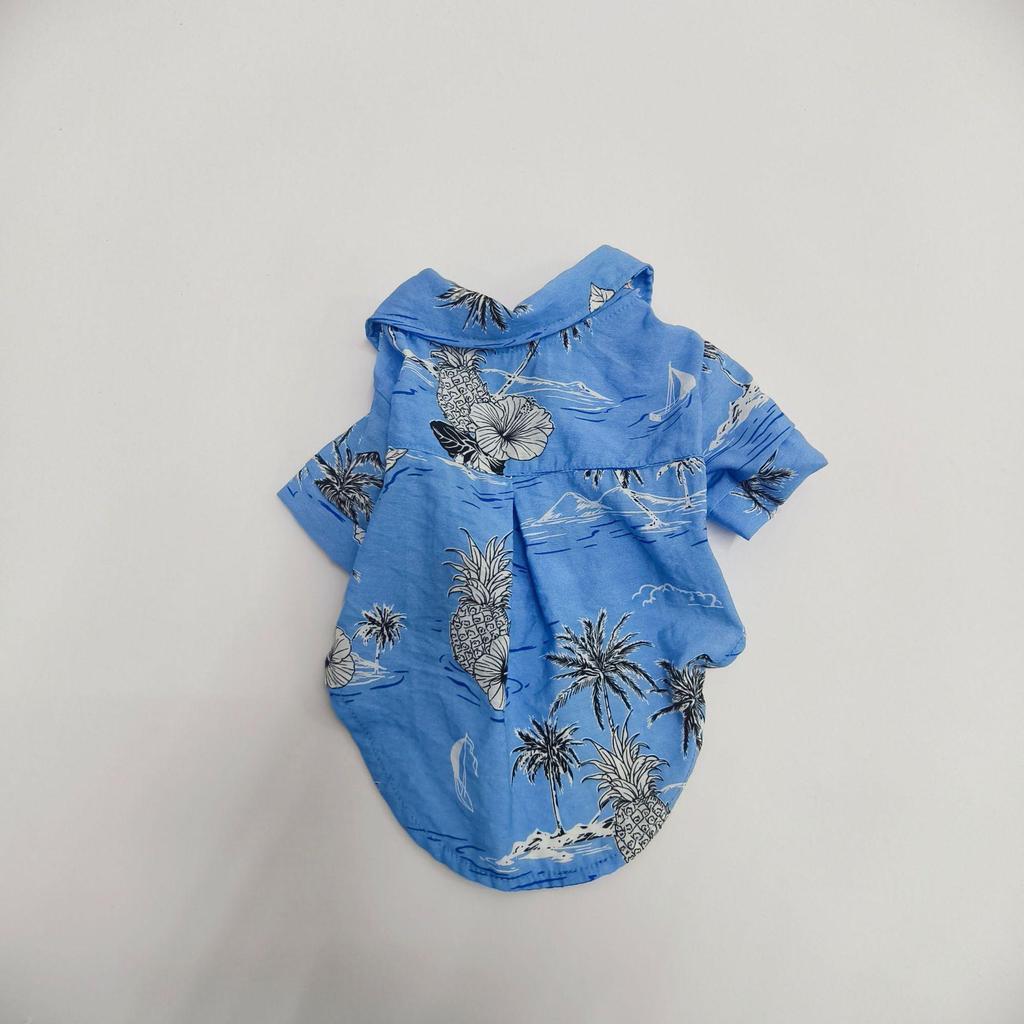 Summer Beach Style Dog Shirt - Anti-Shedding Two-Legged Apparel for Small Dogs