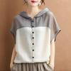 ZANZEA Women Casual Round Neck Summer Short Sleeve Hoodies Blouse